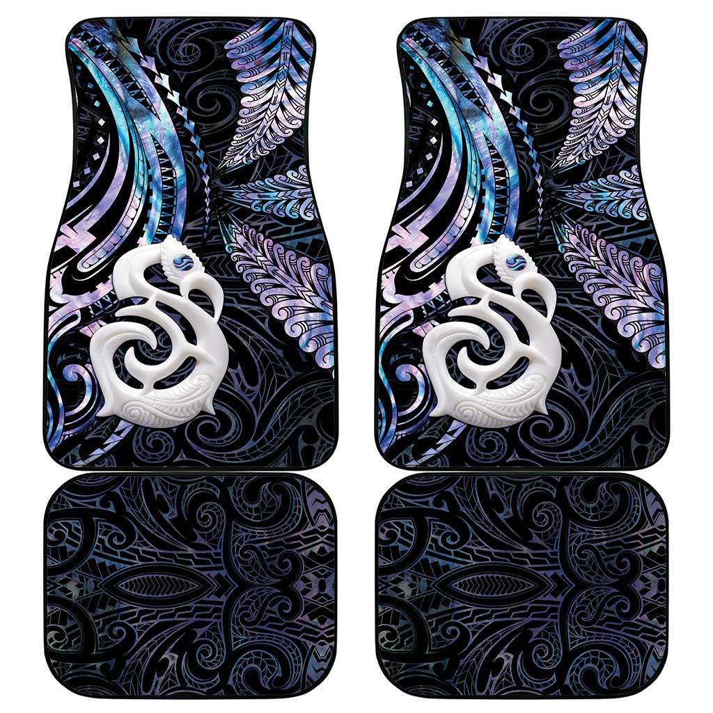 New Zealand Aotearoa Car Mats Maori Hei Manaia Purple Paua Shell