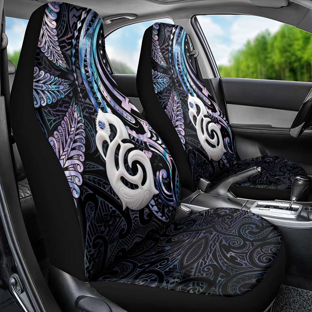 New Zealand Aotearoa Car Seat Cover Maori Hei Manaia Purple Paua Shell