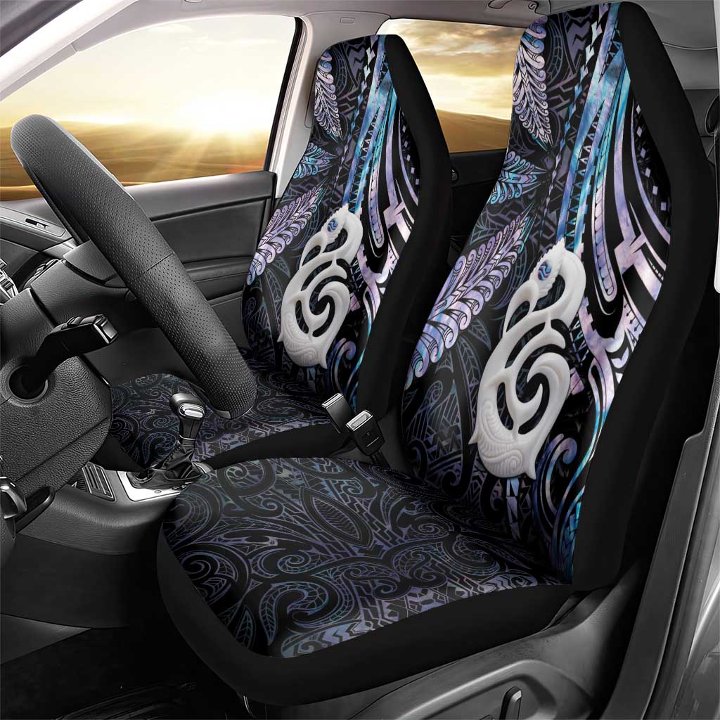 New Zealand Aotearoa Car Seat Cover Maori Hei Manaia Purple Paua Shell