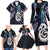 New Zealand Aotearoa Family Matching Long Sleeve Bodycon Dress and Hawaiian Shirt Maori Hei Manaia Purple Paua Shell