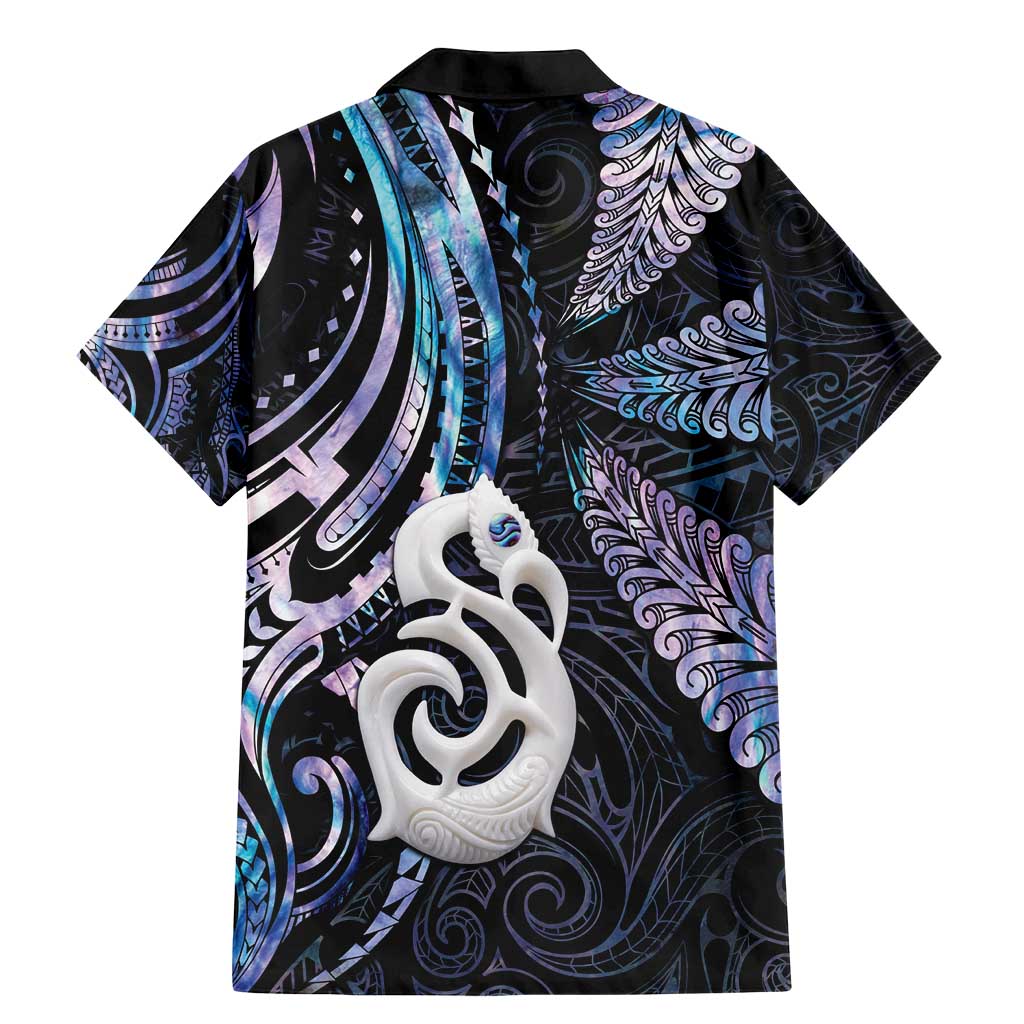 New Zealand Aotearoa Family Matching Mermaid Dress and Hawaiian Shirt Maori Hei Manaia Purple Paua Shell
