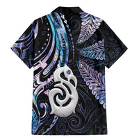 New Zealand Aotearoa Family Matching Mermaid Dress and Hawaiian Shirt Maori Hei Manaia Purple Paua Shell