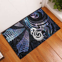 New Zealand Aotearoa Rubber Doormat Maori Hei Manaia Purple Paua Shell