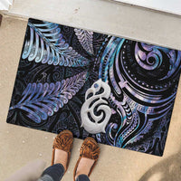 New Zealand Aotearoa Rubber Doormat Maori Hei Manaia Purple Paua Shell