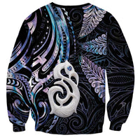 New Zealand Aotearoa Sweatshirt Maori Hei Manaia Purple Paua Shell