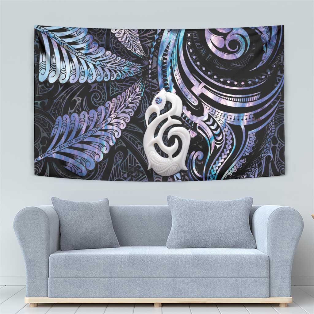 New Zealand Aotearoa Tapestry Maori Hei Manaia Purple Paua Shell