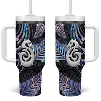 New Zealand Aotearoa Tumbler With Handle Maori Hei Manaia Purple Paua Shell DT04 One Size: 40 oz Purple - Polynesian Pride