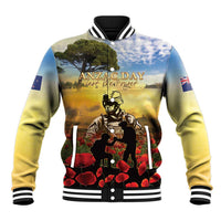 New Zealand ANZAC Day Baseball Jacket The Ode Remembrance And Poppy