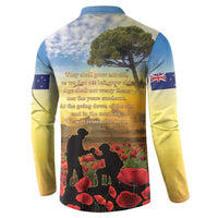 New Zealand ANZAC Day Button Sweatshirt The Ode Remembrance And Poppy