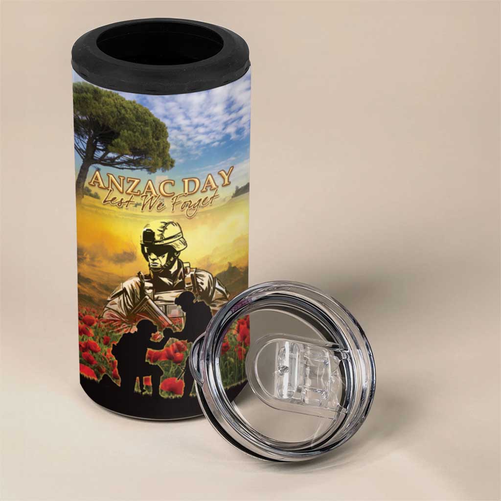 New Zealand ANZAC Day 4 in 1 Can Cooler Tumbler The Ode Remembrance And Poppy DT04 - Polynesian Pride