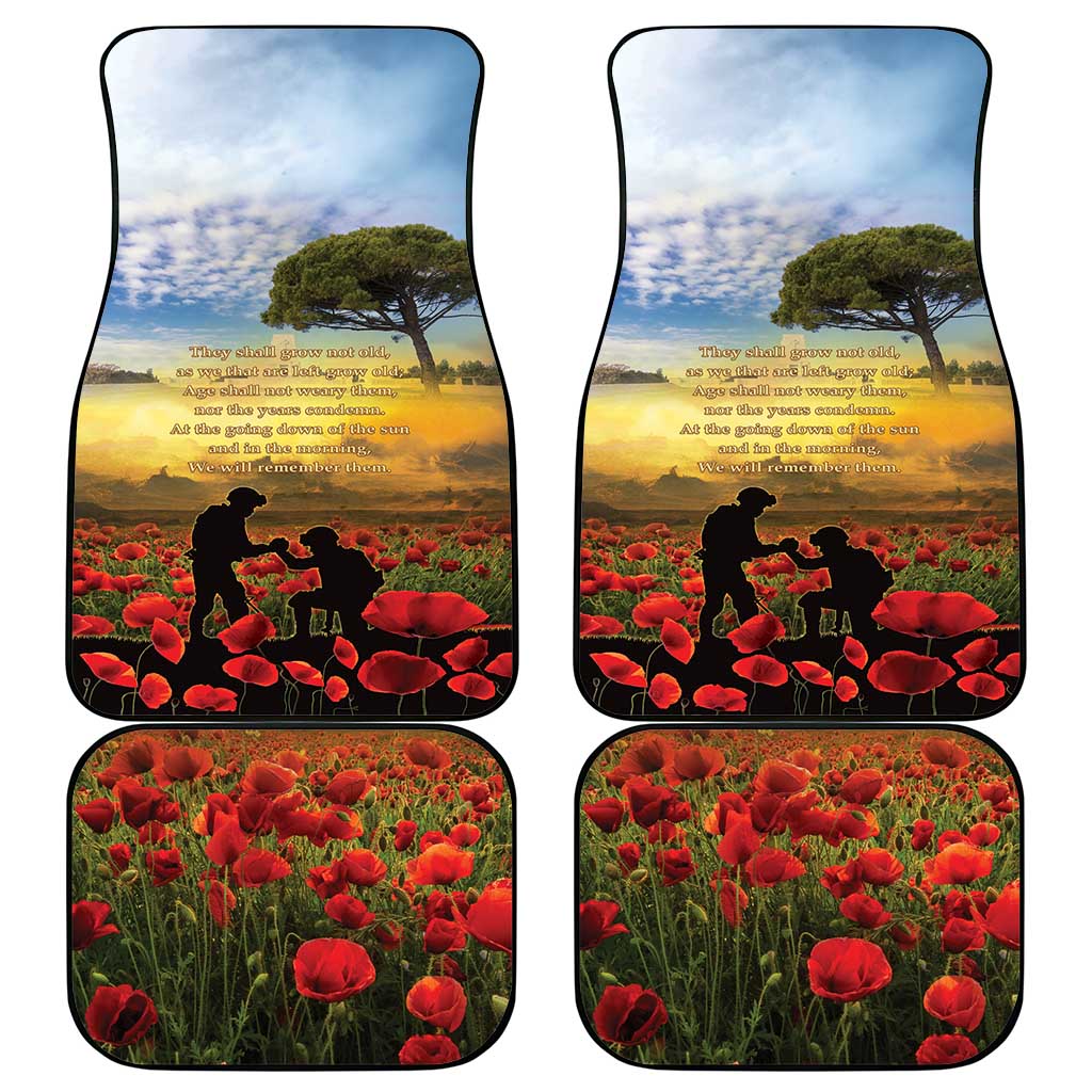 New Zealand ANZAC Day Car Mats The Ode Remembrance And Poppy
