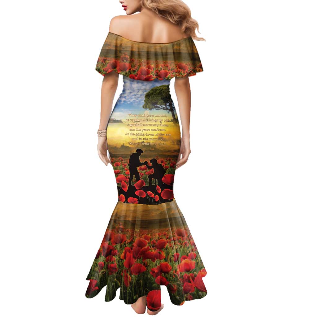 New Zealand ANZAC Day Family Matching Mermaid Dress and Hawaiian Shirt The Ode Remembrance And Poppy