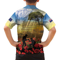 New Zealand ANZAC Day Family Matching Short Sleeve Bodycon Dress and Hawaiian Shirt The Ode Remembrance And Poppy