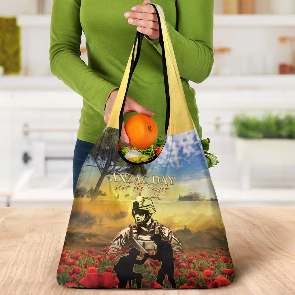 New Zealand ANZAC Day Grocery Bag The Ode Remembrance And Poppy