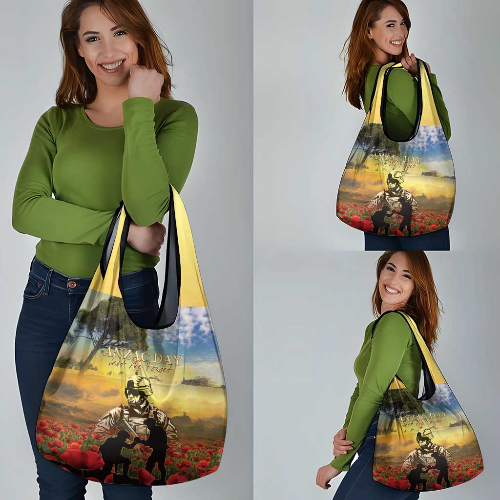 New Zealand ANZAC Day Grocery Bag The Ode Remembrance And Poppy
