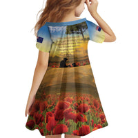 New Zealand ANZAC Day Kid Short Sleeve Dress The Ode Remembrance And Poppy