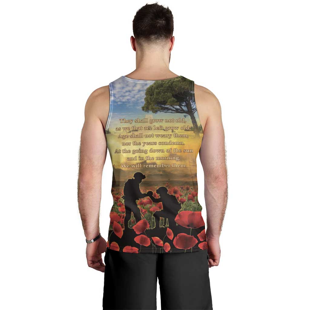 New Zealand ANZAC Day Men Tank Top The Ode Remembrance And Poppy