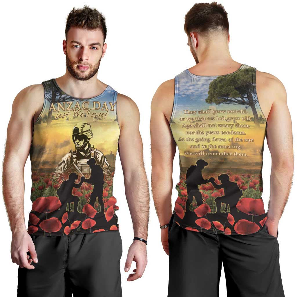 New Zealand ANZAC Day Men Tank Top The Ode Remembrance And Poppy