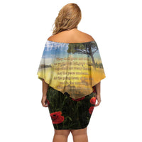 New Zealand ANZAC Day Off Shoulder Short Dress The Ode Remembrance And Poppy