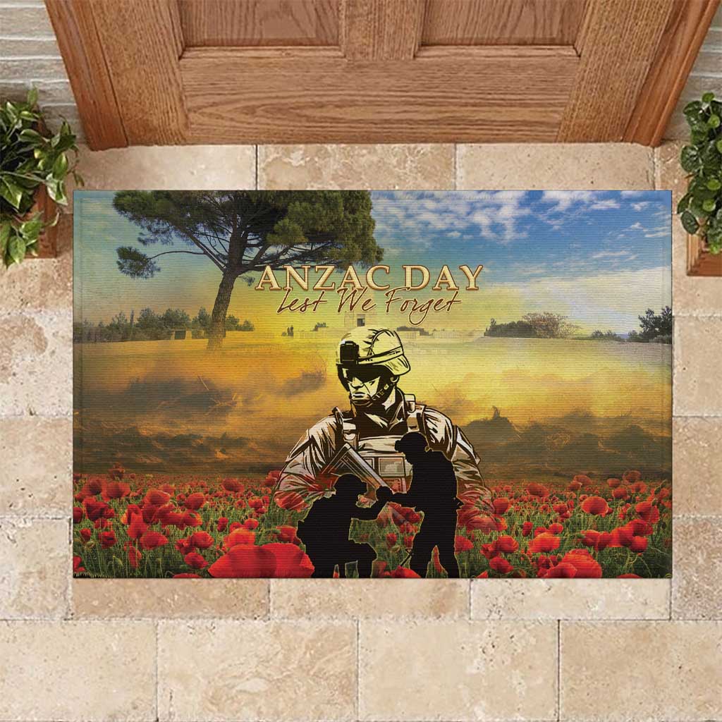 New Zealand ANZAC Day Rubber Doormat The Ode Remembrance And Poppy