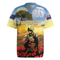 New Zealand ANZAC Day Rugby Jersey The Ode Remembrance And Poppy DT04 Yellow - Polynesian Pride
