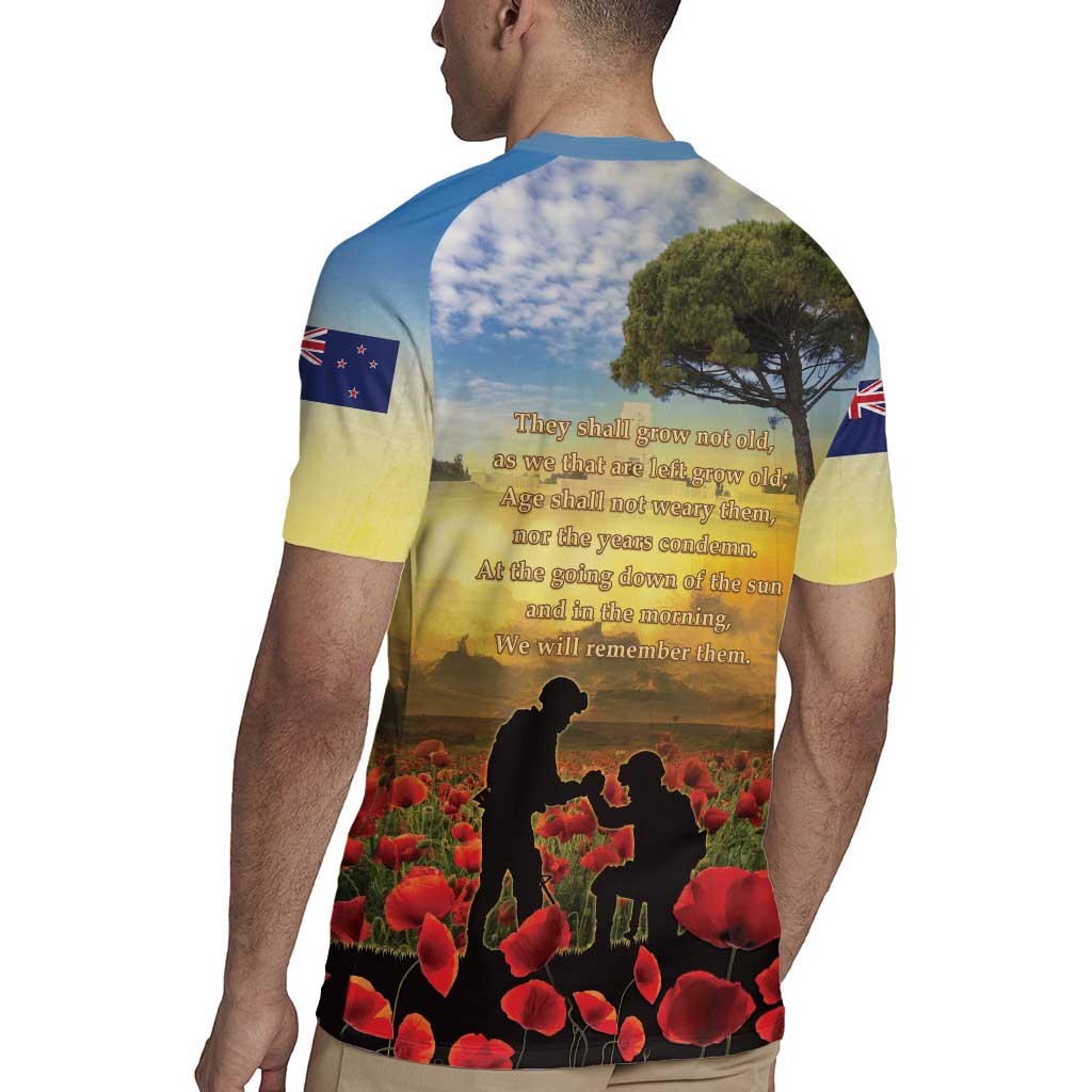 New Zealand ANZAC Day Rugby Jersey The Ode Remembrance And Poppy DT04 - Polynesian Pride