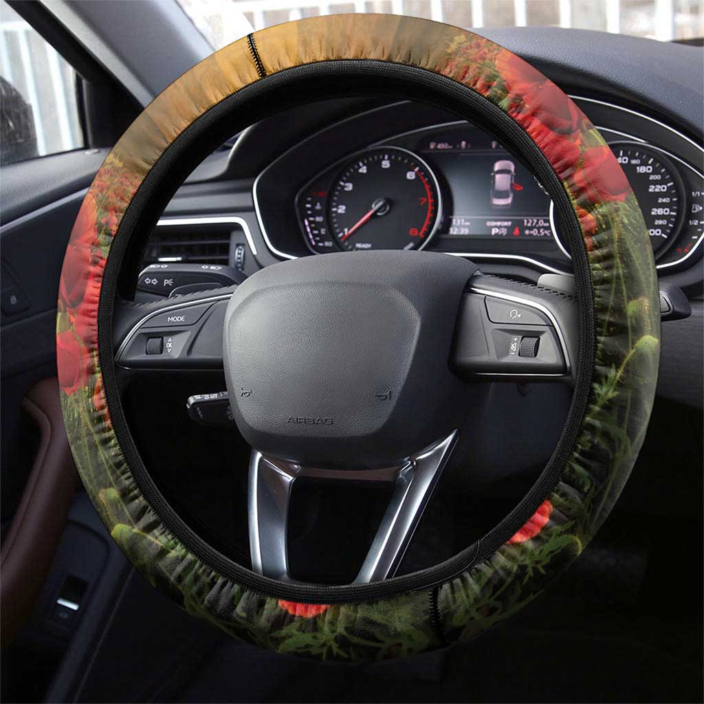 New Zealand ANZAC Day Steering Wheel Cover The Ode Remembrance And Poppy