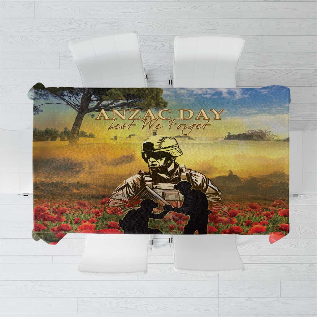 New Zealand ANZAC Day Tablecloth The Ode Remembrance And Poppy