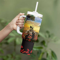 New Zealand ANZAC Day Tumbler With Handle The Ode Remembrance And Poppy