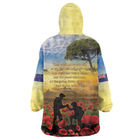 New Zealand ANZAC Day Wearable Blanket Hoodie The Ode Remembrance And Poppy