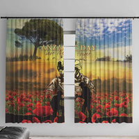 New Zealand ANZAC Day Window Curtain The Ode Remembrance And Poppy