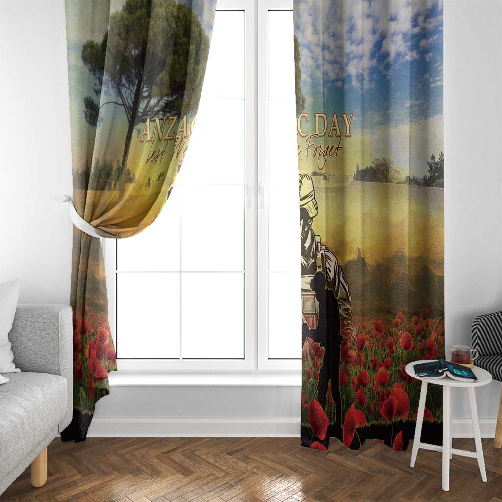 New Zealand ANZAC Day Window Curtain The Ode Remembrance And Poppy