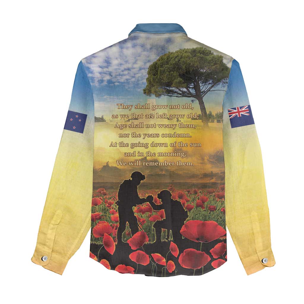 New Zealand ANZAC Day Women Casual Shirt The Ode Remembrance And Poppy DT04 - Polynesian Pride