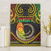 Vanuatu Language Week Canvas Wall Art Boar Tusk Warrior Tribal Floral Pattern