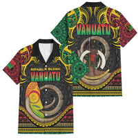 Vanuatu Language Week Family Matching Off Shoulder Maxi Dress and Hawaiian Shirt Boar Tusk Warrior Tribal Floral Pattern