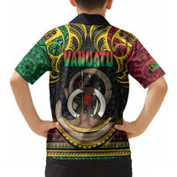 Vanuatu Language Week Hawaiian Shirt Boar Tusk Warrior Tribal Floral Pattern