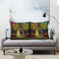 Vanuatu Language Week Pillow Cover Boar Tusk Warrior Tribal Floral Pattern