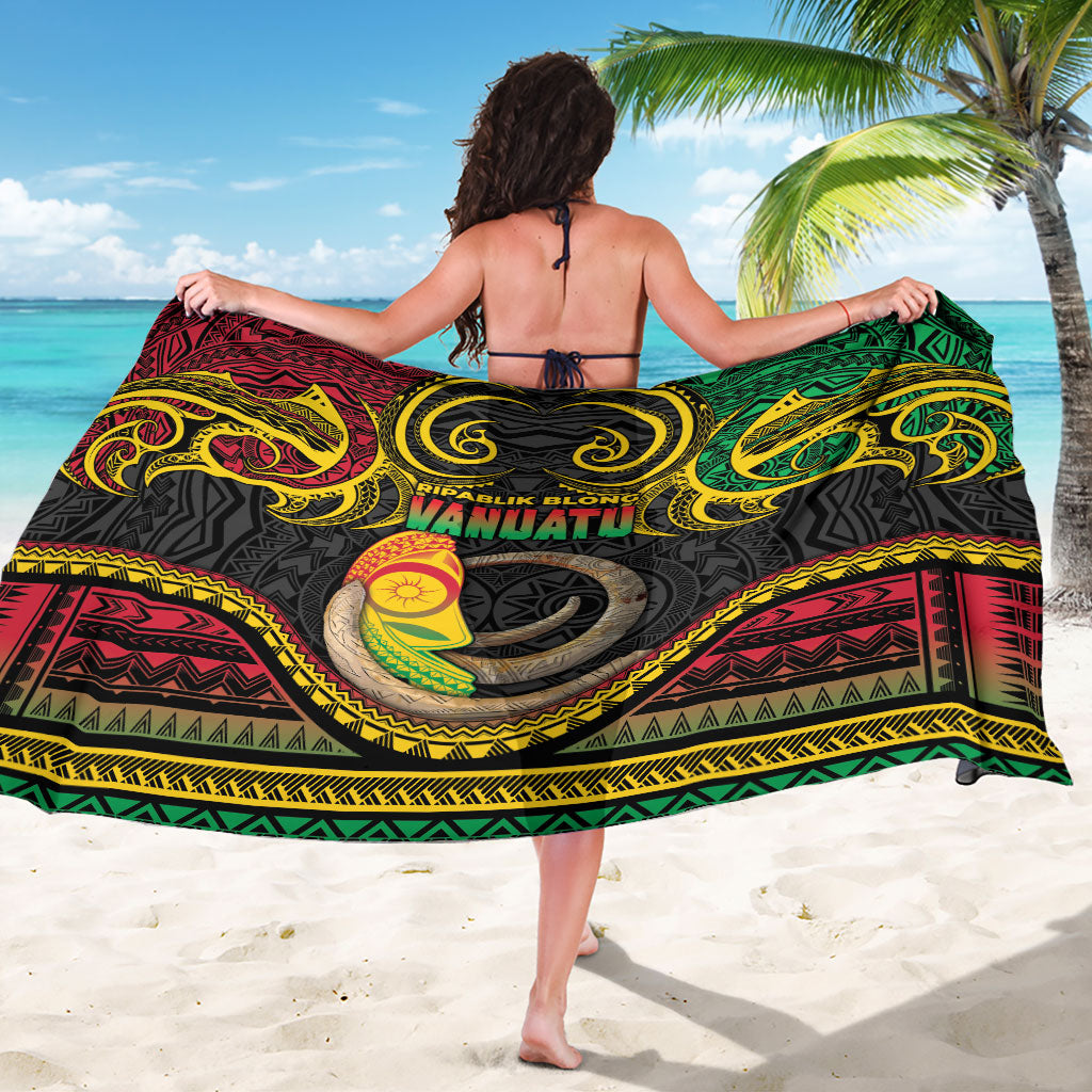Vanuatu Language Week Sarong Boar Tusk Warrior Tribal Floral Pattern