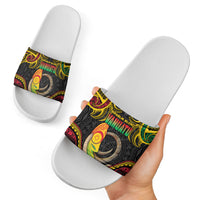 Vanuatu Language Week Slide Sandals Boar Tusk Warrior Tribal Floral Pattern