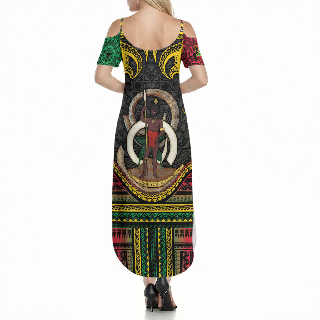 Vanuatu Language Week Summer Maxi Dress Boar Tusk Warrior Tribal Floral Pattern