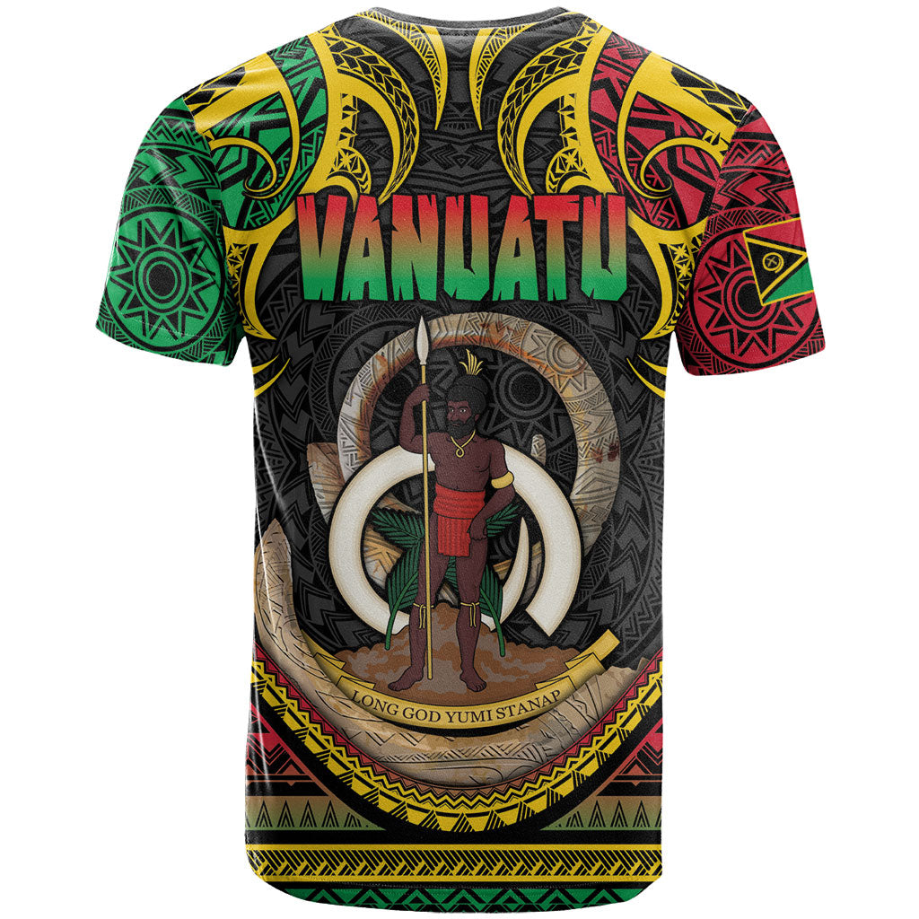 Vanuatu Language Week T Shirt Boar Tusk Warrior Tribal Floral Pattern
