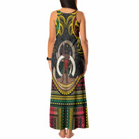 Vanuatu Language Week Tank Maxi Dress Boar Tusk Warrior Tribal Floral Pattern