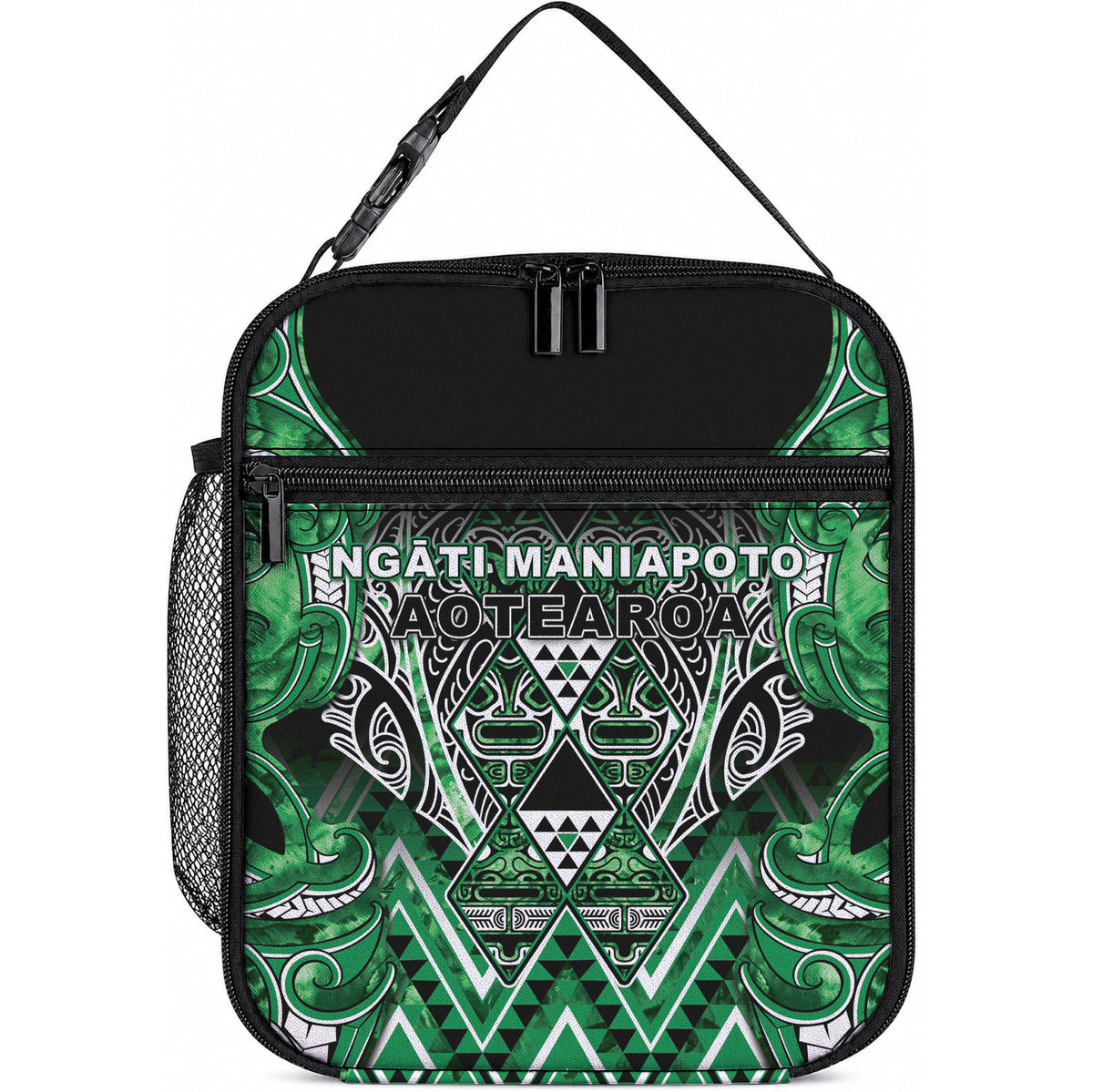 Aotearoa Ngati Maniapoto Lunch Bag Maori Tribal Green Paua Shell Pattern