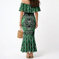 Aotearoa Ngati Maniapoto Mermaid Dress Maori Tribal Green Paua Shell Pattern DT05 - Polynesian Pride