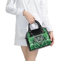 Aotearoa Ngati Maniapoto Shoulder Handbag Maori Tribal Green Paua Shell Pattern DT05 - Polynesian Pride