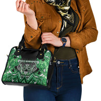 Aotearoa Ngati Maniapoto Shoulder Handbag Maori Tribal Green Paua Shell Pattern DT05 - Polynesian Pride