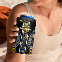 Aotearoa Ngati Raukawa 4 in 1 Can Cooler Tumbler Maori Tribal Yellow And Navy Paua Shell Pattern DT05 - Polynesian Pride