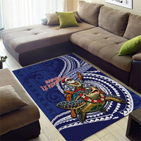 Samoa Christmas Area Rug Santa Riding Sea Turtle DT05 - Polynesian Pride