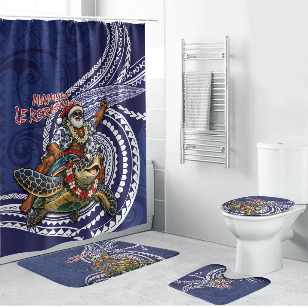 Samoa Christmas Bathroom Set Santa Riding Sea Turtle