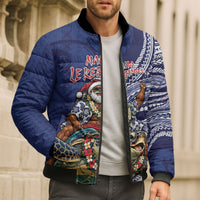 Samoa Christmas Bomber Puffer Jacket Santa Riding Sea Turtle DT05 - Polynesian Pride